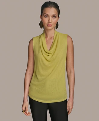 Donna Karan New York Women's Sleeveless Cowlneck Gauze Blouse