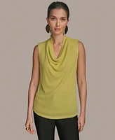 Donna Karan New York Women's Sleeveless Cowlneck Gauze Blouse