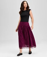 And Now This Women's Drop-Yoke Embroidered Maxi Skirt, Exclusively at Macy's