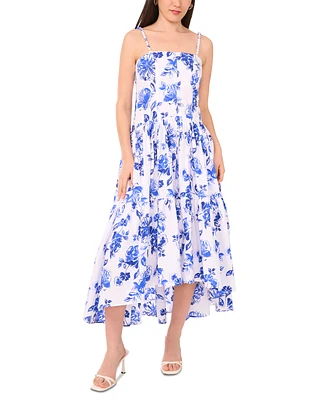 1.state Women's Printed Beaded-Strap Drop-Waist Midi Dress