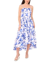 1.state Women's Printed Beaded-Strap Drop-Waist Midi Dress