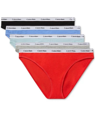 Calvin Klein Women's 5-Pk. Modern Logo Low-Rise Bikini Underwear QD5208