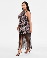 Bar Iii Printed Halter Dress, Exclusively at Macy's