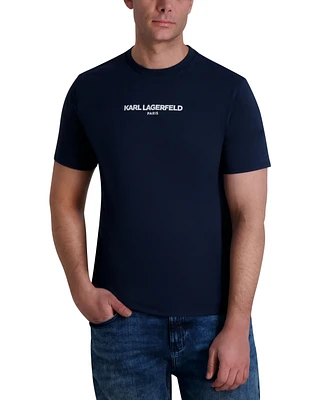 Karl Lagerfeld Paris Men's Core Short Sleeve Crewneck Logo T-Shirt