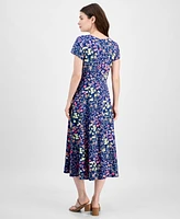 Sandra Darren Women's Floral-Print Scoop-Neck Dress