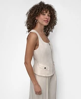Dkny Women's Weathered Zip-Up Vest