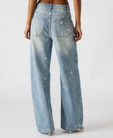 Steve Madden Women's Denim Fianna Barrel-Leg Jeans