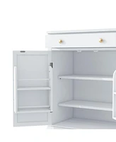 Modern Freestanding Kitchen Pantry with Drawer & Adjustable Shelves