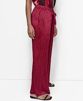 Dkny Women's Crushed Crease Wide-Leg Pants