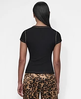 Dkny Women's Contrast-Stitch Top
