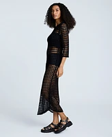 Kenneth Cole Women's Crocheted-Mesh Midi Dress