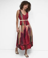 Dkny Women's Abstract-Print Midi Dress