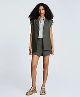 Kenneth Cole Women's Luxe Twill Sleeveless Blazer