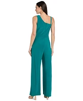 R & M Richards Plus Asymmetric Overlay Jumpsuit