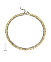 Macy's Two-Tone Chain Textured 14K Gold Plate Necklace