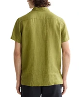Scotch & Soda Men's Relaxed Fit Short Sleeve Linen Button-Front Shirt