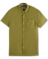 Scotch & Soda Men's Relaxed Fit Short Sleeve Linen Button-Front Shirt
