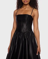 Alex & Sophia Juniors' Satin Corset Fit Flare Dress