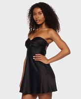 Alex & Sophia Juniors' Open-Back Strapless Dress