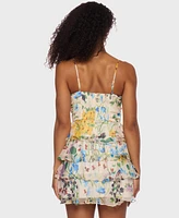Alex & Sophia Juniors' Floral-Print Corset Mini Dress