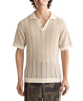 Scotch & Soda Men's Structured Knit Sweater Polo Shirt