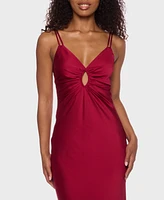 Alex & Sophia Juniors' Satin Keyhole Gown