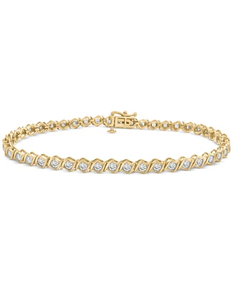 Diamond Swirl Link Tennis Bracelet (2 ct. t.w.) in 10k Gold, Exclusively at Macy's