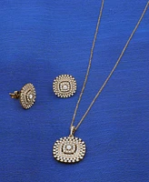 Diamond Openwork Cluster 18" Pendant Necklace (1 ct. t.w.) in 10k Gold, Exclusively at Macy's