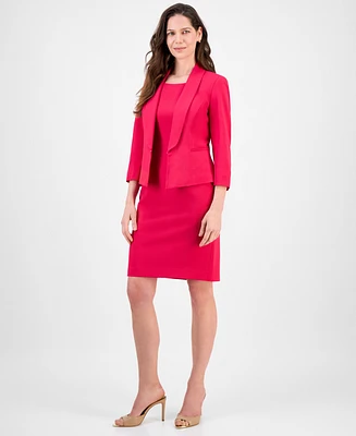 Le Suit Women's Shawl-Collar Jacket & Sleeveless Dress