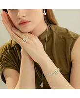 Sterling Silver Vivienne Statement Bouquet Chain Bracelet