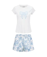 Adore Me Plus Kassie Short Sleeve T-shirt & Pant Set