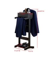 Kings Brand Furniture Mavy Valet Stand – Modern Organizer for Suits, Coats and Accessories Perfect Bedrooms Entryways
