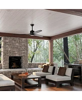 60 inch ceiling fan without light, can be used indoors and outdoors, with remote control, reversible Dc motor, no noise, for bedroom, living room, ter