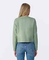 Furniq Uk Women's Cropped Leather Jacket
