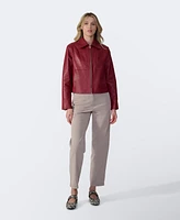 Furniq Uk Women's Classic Leather Jacket, Created for Macy's