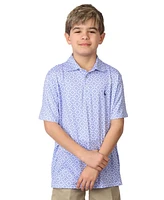 Tailorbyrd Boys Floral Tile Printed Performance Polo
