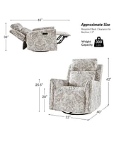 Alfons Swivel And Rocker Power Recliner With Headrest