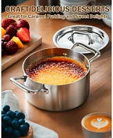 Cooks Standard Mini Cookware Duo Set, Multi-Ply Clad Stainless Steel Butter Warmer, Fry Pan 4.7 Inch & Casserole 0.68 Qt, Mini Pot and Pan 3 Piece Coo
