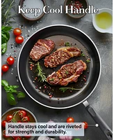 Cook N Home Nonstick Saute Fry Pan Skillet Set, 8, 9.5, and 11-Inch Kitchen Cooking Frying Saute Pan, Induction Compatible, Turquoise, 3-Piece