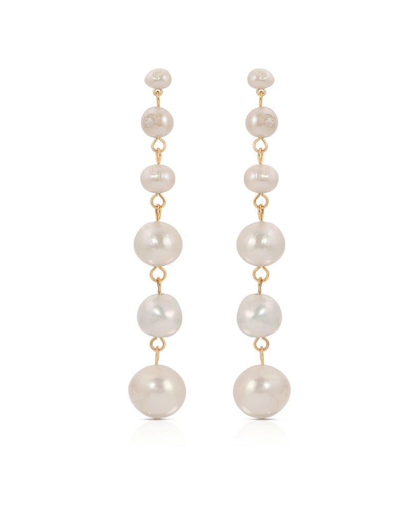 Ettika Multi-Freshwater Cultivated Pearl Linear Earrings