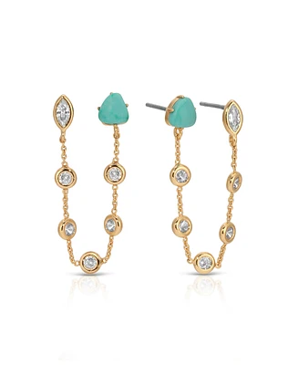 Ettika Double Piercing Turquoise Earrings