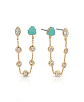 Ettika Double Piercing Turquoise Earrings