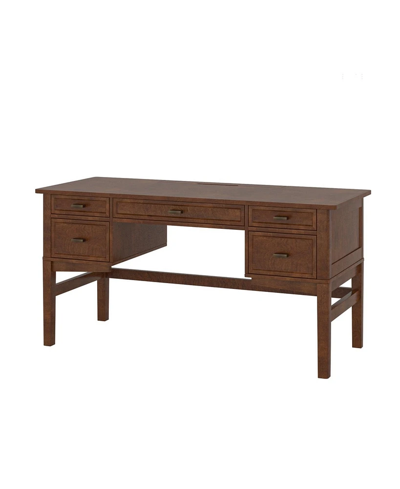 Mid-century Modern Jessy 56" Rectangular Desk with Solid Wood Legs