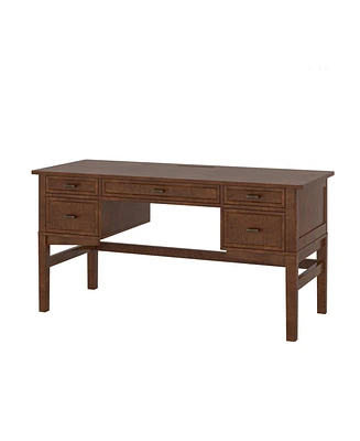 Mid-century Modern Jessy 56" Rectangular Desk with Solid Wood Legs