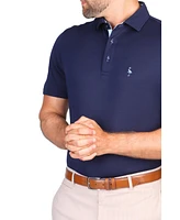 Tailorbyrd Men's Solid Modal Polo w/Contrast Trim