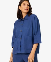 Cable & Gauge Women's Patch Pocket Linen Blend Jacket