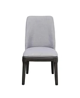 Linen Upholstered Dining Chairs Set of 2 for Dining Room Table or Seating Area