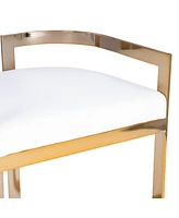 Industrial Counter Height Bar Chair with Iron Frame and Low Back