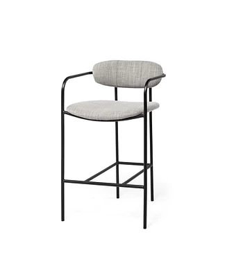 Upholstered And Metal Counter Height Bar Chair