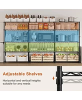 Hausource 5 Tier Wide Wire Shelving 88.5"W Adjustable Storage Shelves Garage Pantry